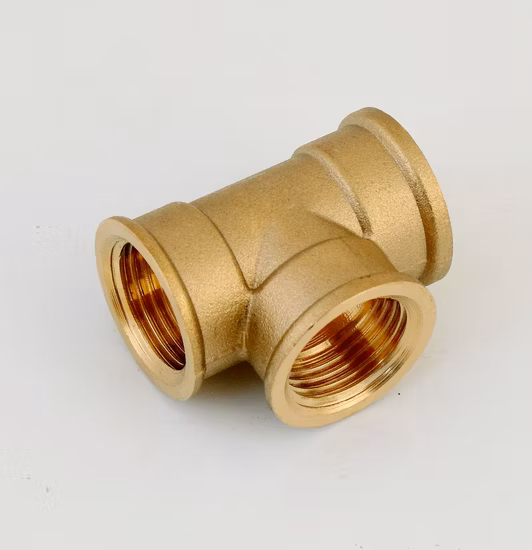 Customizable Logo Female Threaded Brass Construction Npt Socket Tee Joint 90 Degree 3 Way Brass Pipe Fittings