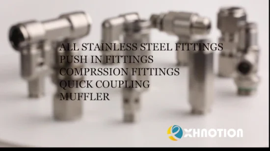 Xhnotion Push to Connector Manchon métallique en acier inoxydable Coude pneumatique à air pneumatique