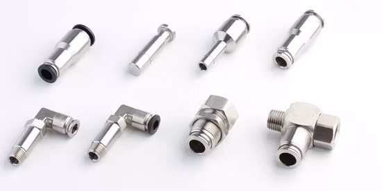 Xhnotion Push to Connector Manchon métallique en acier inoxydable Coude pneumatique à air pneumatique